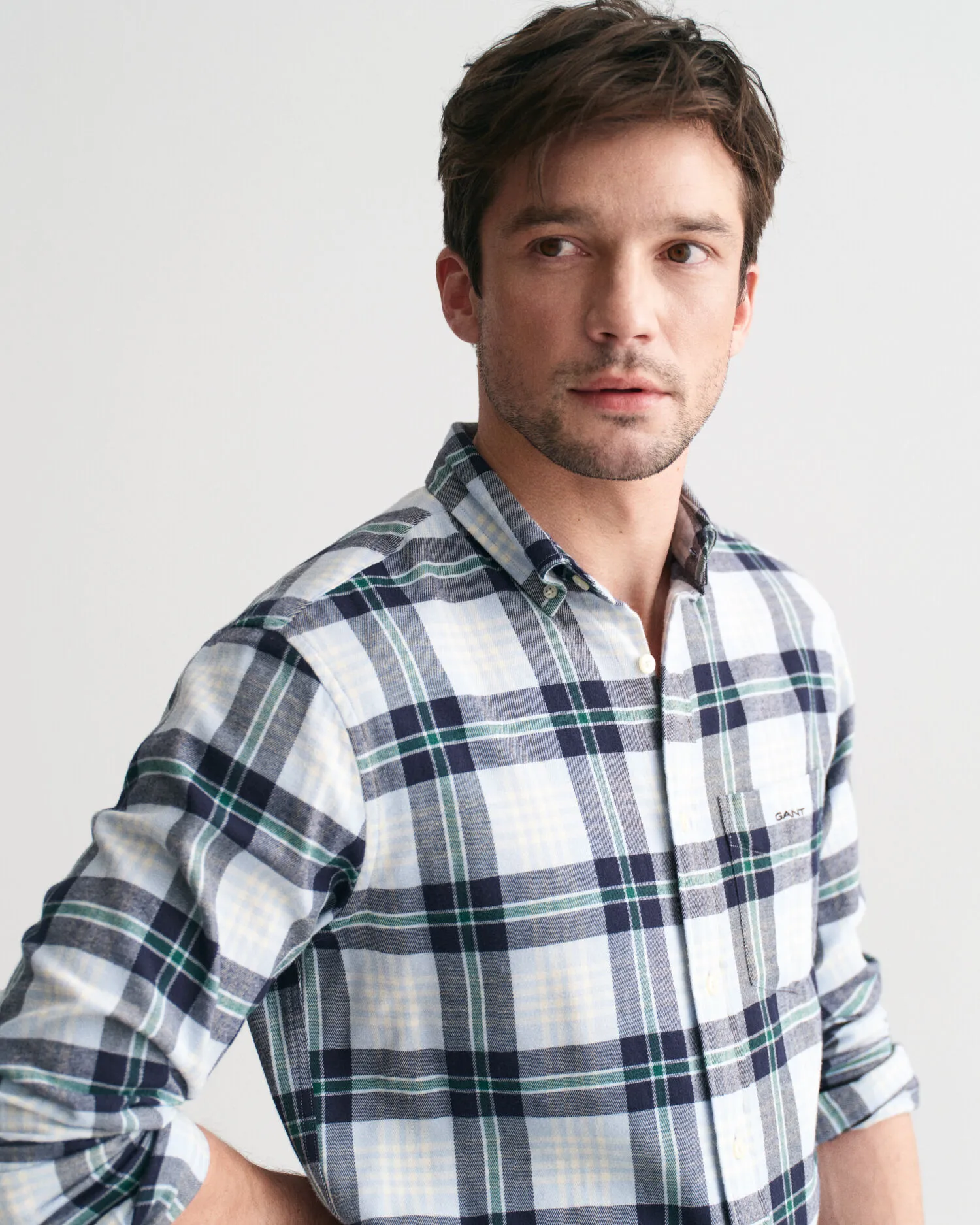 Chemise regular fit en flanelle à motif écossais