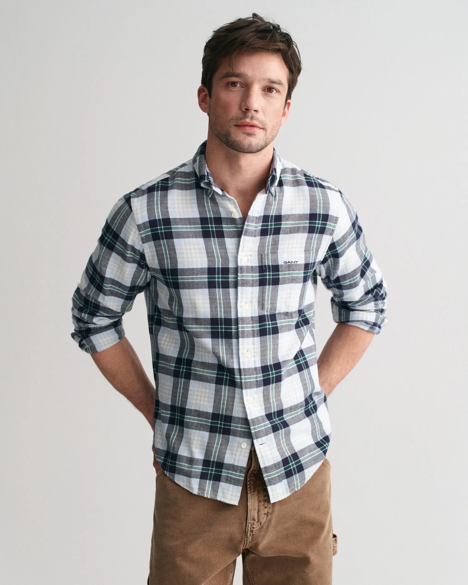 Chemise regular fit en flanelle à motif écossais