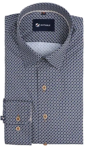 Chemise Suitable imprimée Bleu foncé 270-1 commander en li