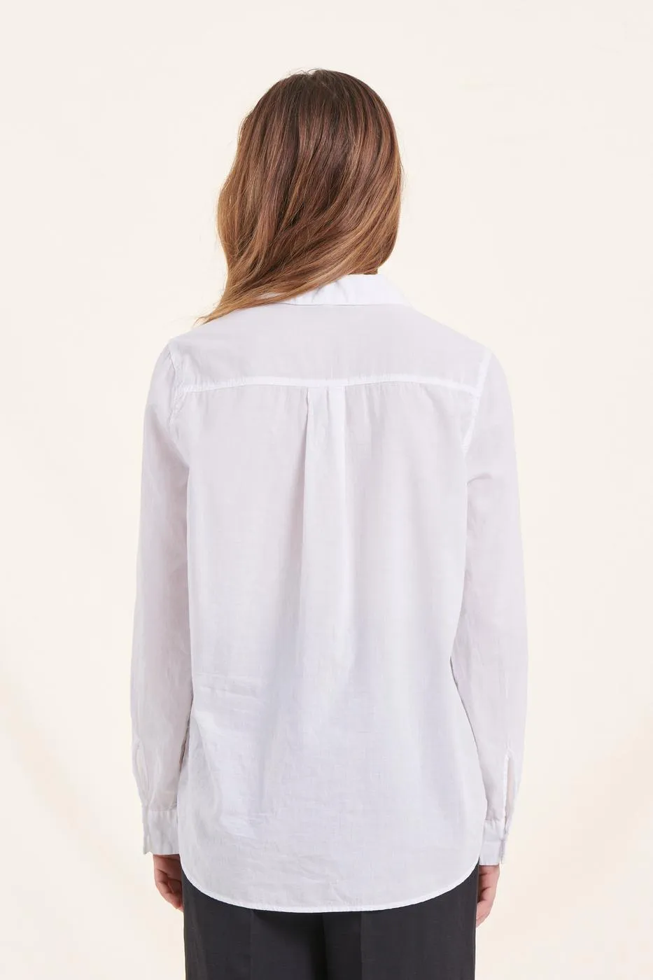 Chemise unie blanche en voile de coton -  XS/34