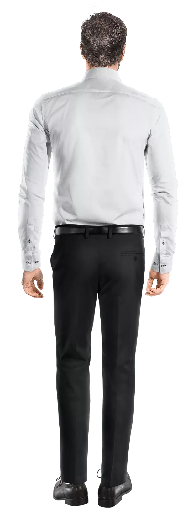 Chemise à col cassé avec plis Premium blanche popeline en coton