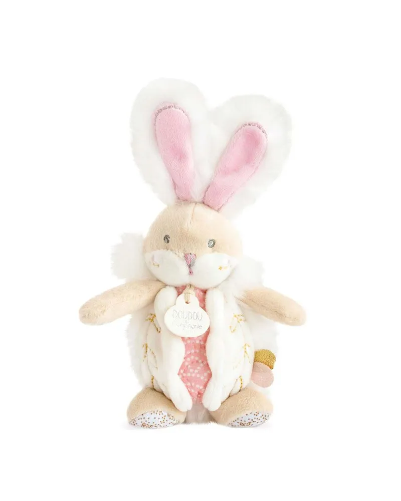 Coffret protège carnet de santé avec doudou - Lapin de sucre rose