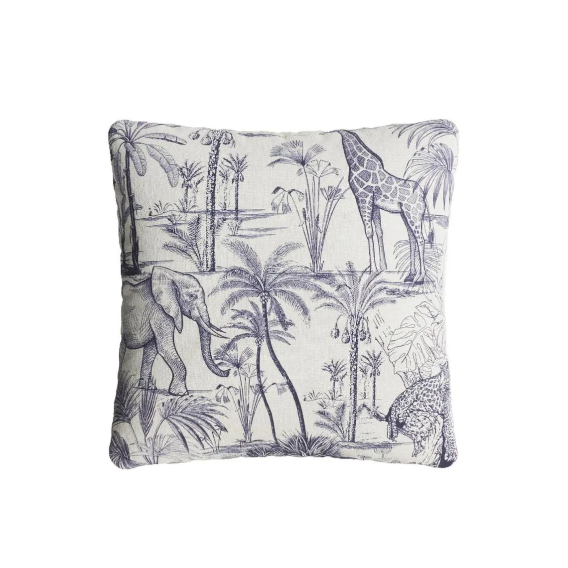 Coussin carré à motifs Jungle multicolore déhoussable et avec rembourrage mousse | 3 Suisses