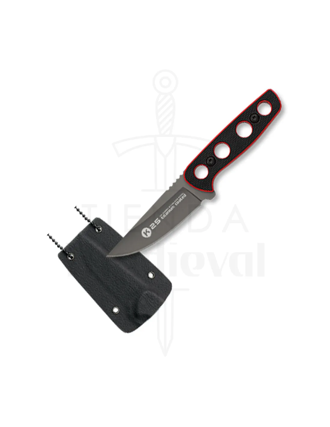 Couteau bateau G-10 Rouge-Noir de marque K25 (13,5 cm.) ⚔️ Boutique Épées