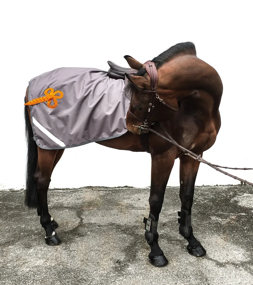 Couvre-reins Gris & Orange, imperméable avec doublure polaire