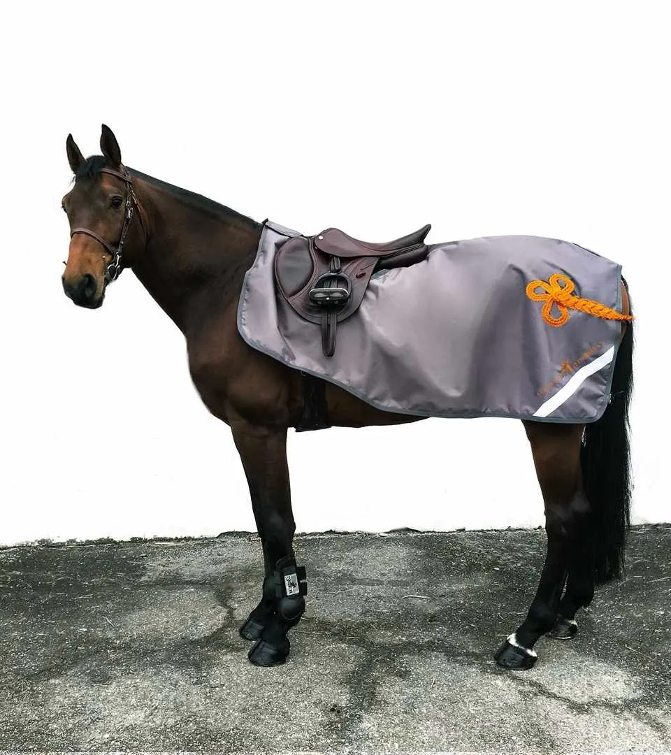 Couvre-reins Gris & Orange, imperméable avec doublure polaire