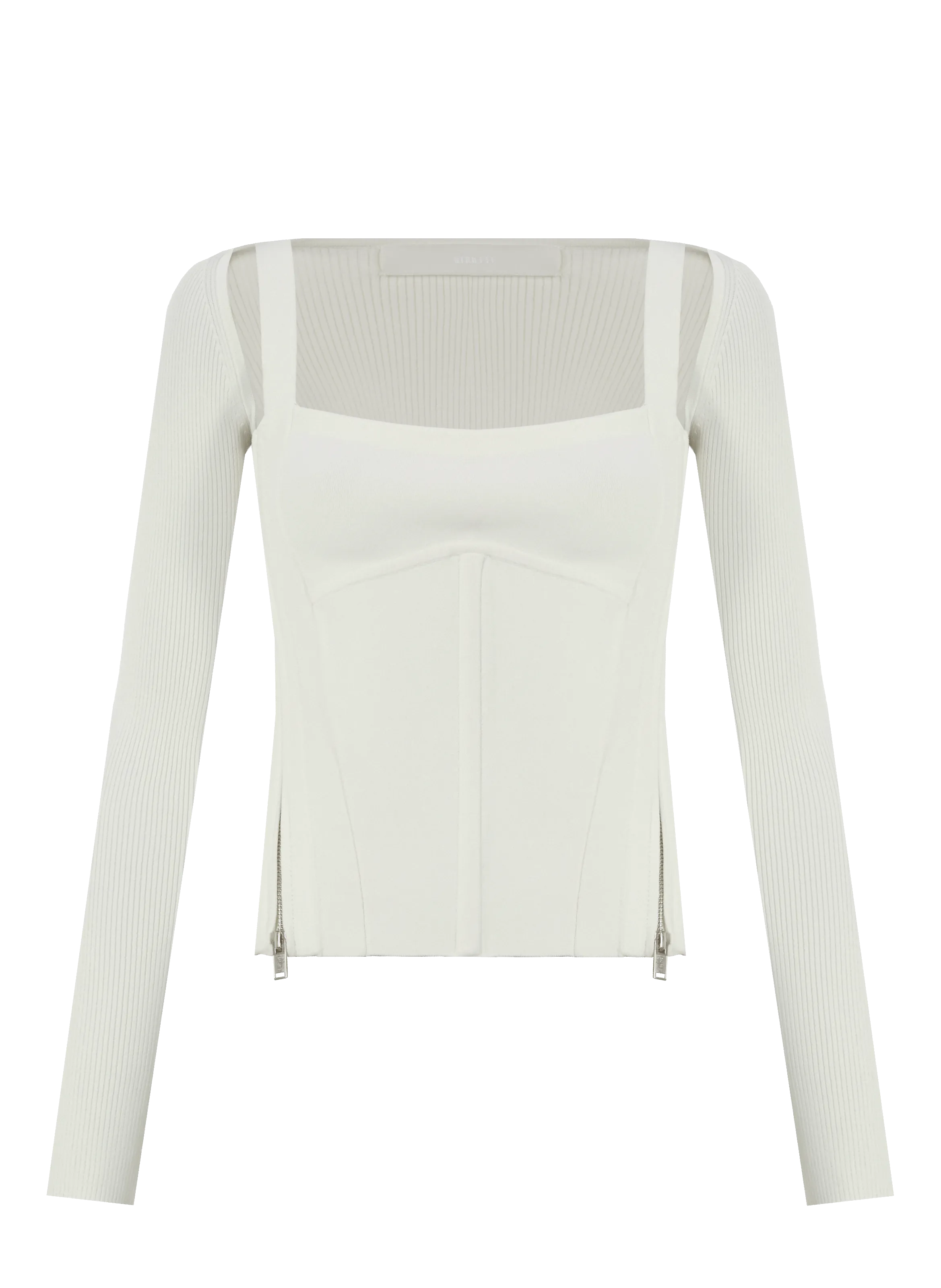 DION LEE  Top corset zippé - Blanc