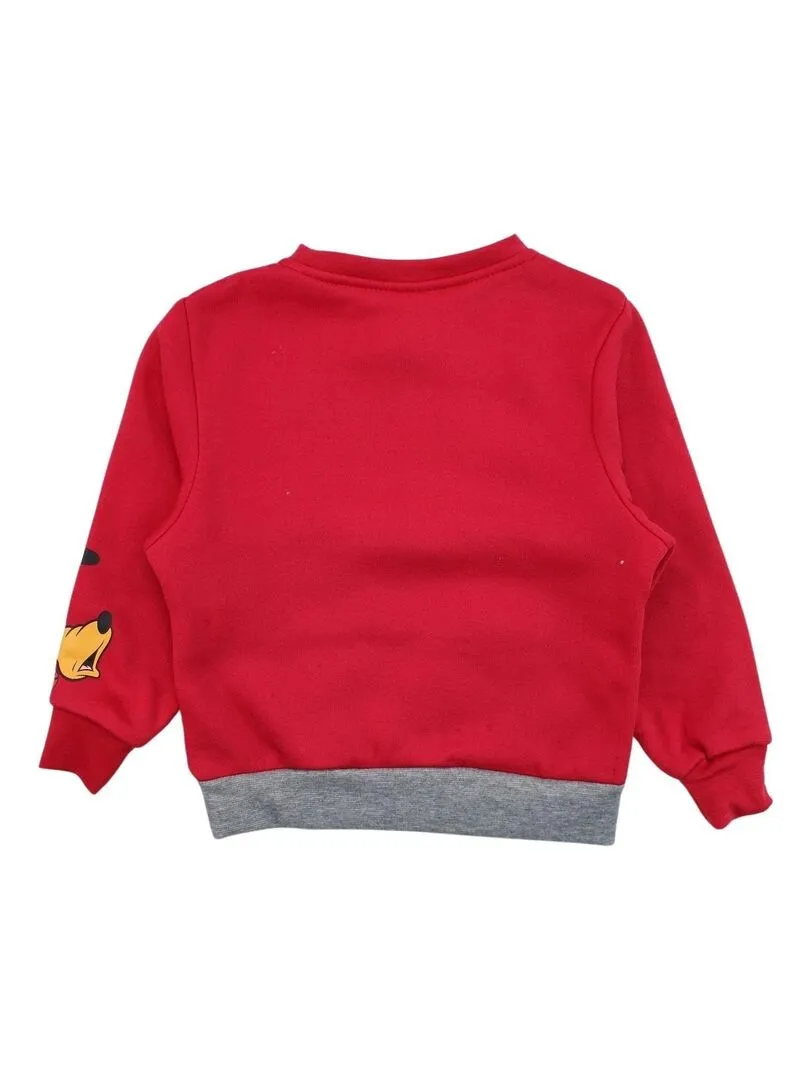 Disney - Sweat garçon imprimé Mickey - Rouge