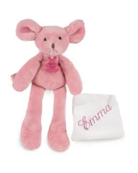 Doudou Pantin Sweety Souris rose