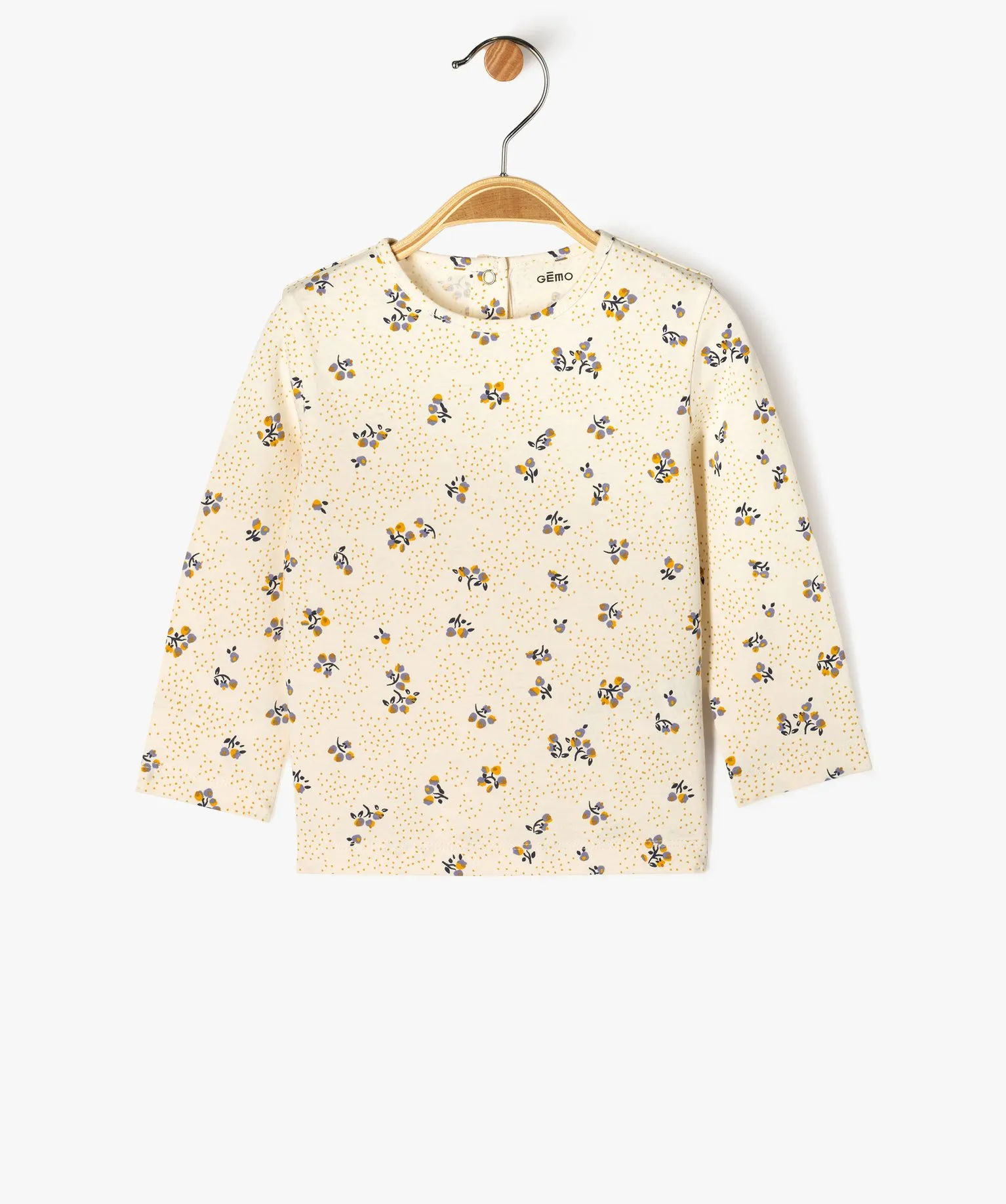 Ensemble 2 pièces bébé fille : robe + tee-shirt à manches longues jaune