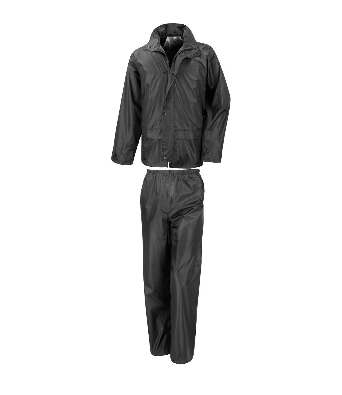 Ensemble de pluie veste + pantalon noir 100 % polyester RESULT