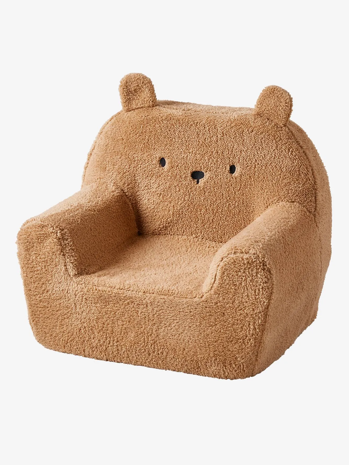 Fauteuil en mousse et sherpa Ourson camel - Vertbaudet