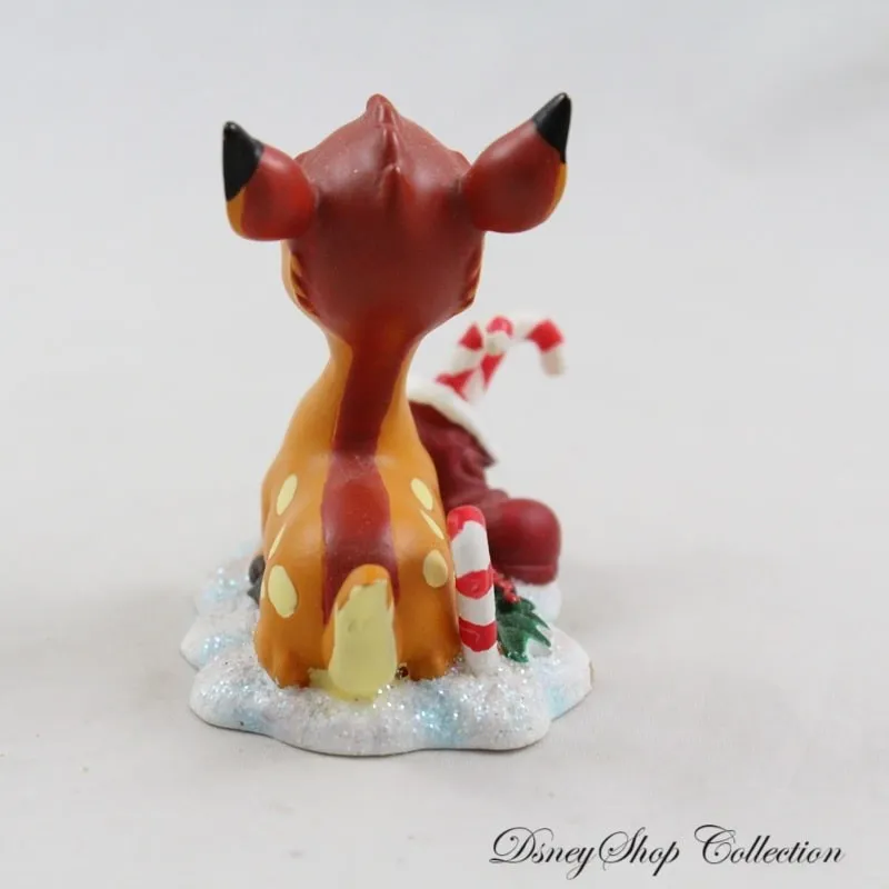 Figurine en résine Bambi DISNEY Bambi Noël botte et cane a sucre 7 cm