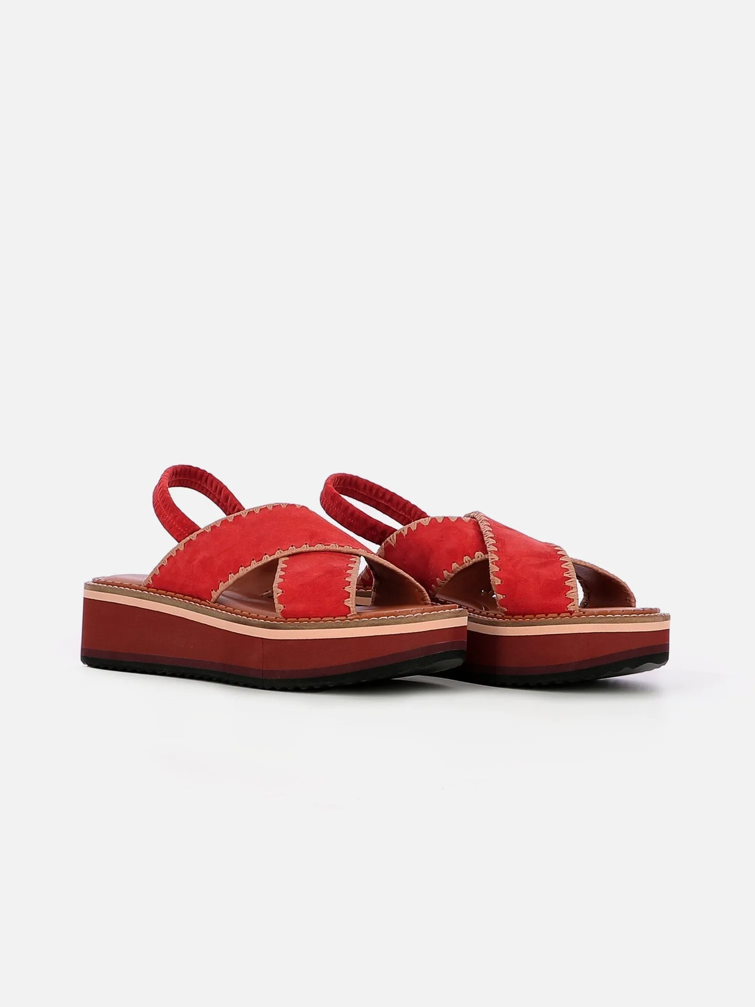 FREEDOM sandales, velours rouge