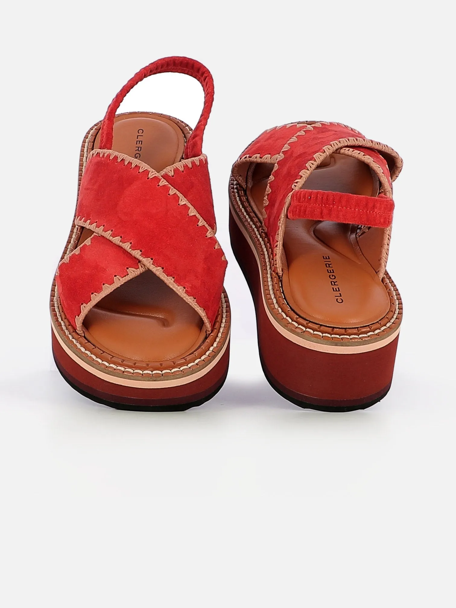 FREEDOM sandales, velours rouge