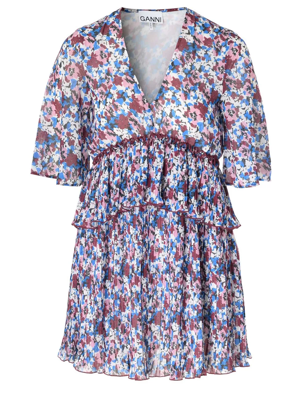 Ganni Mini robe à imprimé floral multicolore