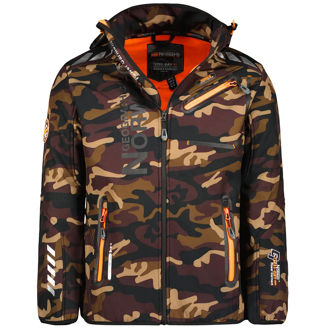 Geographical Norway Royaute Homme - Softshell Camo Kaki Orange