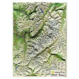 GEORELIEF MASSIF MONT BLANC 42X31