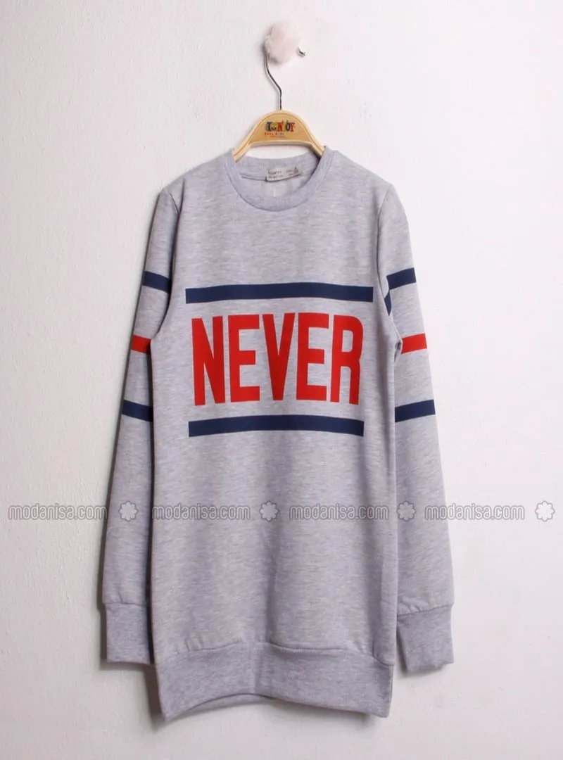 Gray - Girls` Sweatshirt