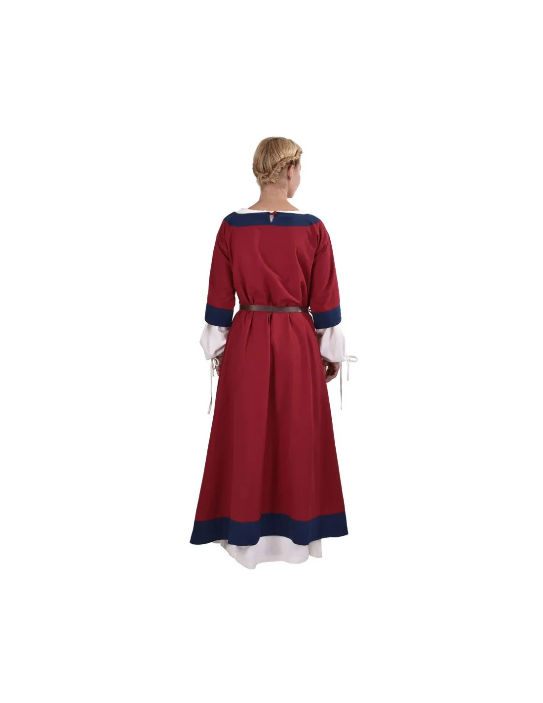 Gudrun robe médiévale, rouge-bleu ⚔️ Boutique Épées