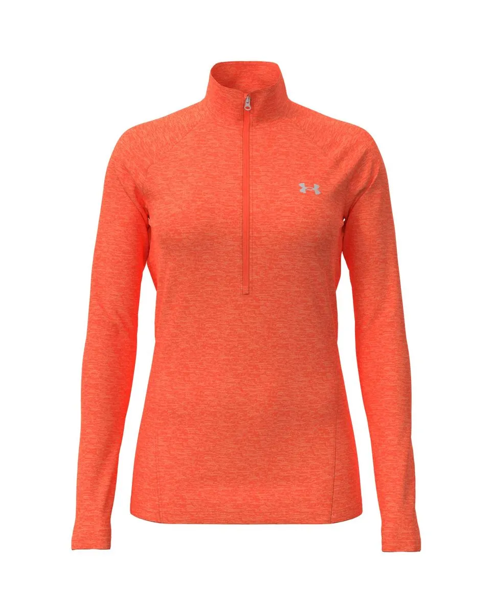 Haut manche longue Femme TECH 1/2 ZIP - TWIST Orange