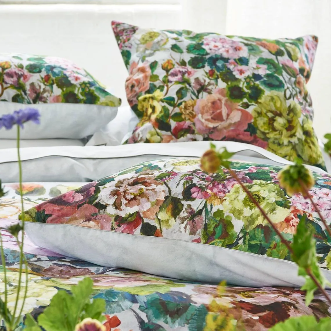 Housse de couette imprimée GRANDIFLORA en satin de coton multicolore | 3 Suisses