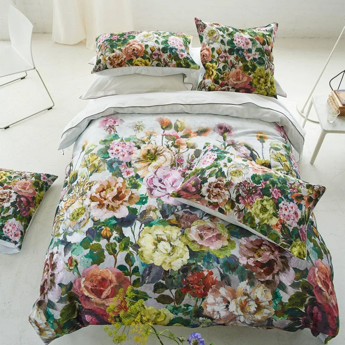 Housse de couette imprimée GRANDIFLORA en satin de coton multicolore | 3 Suisses