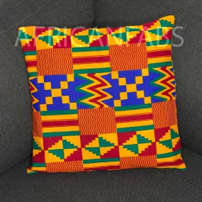 Housse d'oreiller africaine | Rouge Jaune kente - Oreiller décoratif 45x45cm - 100% coton