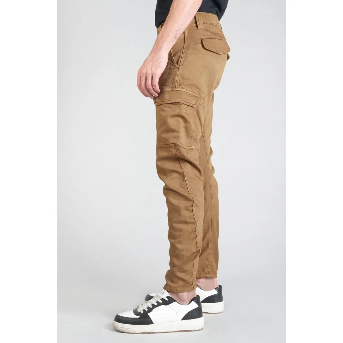 Koge Army Jogg tapered arqué camel blanc en coton | 3 Suisses