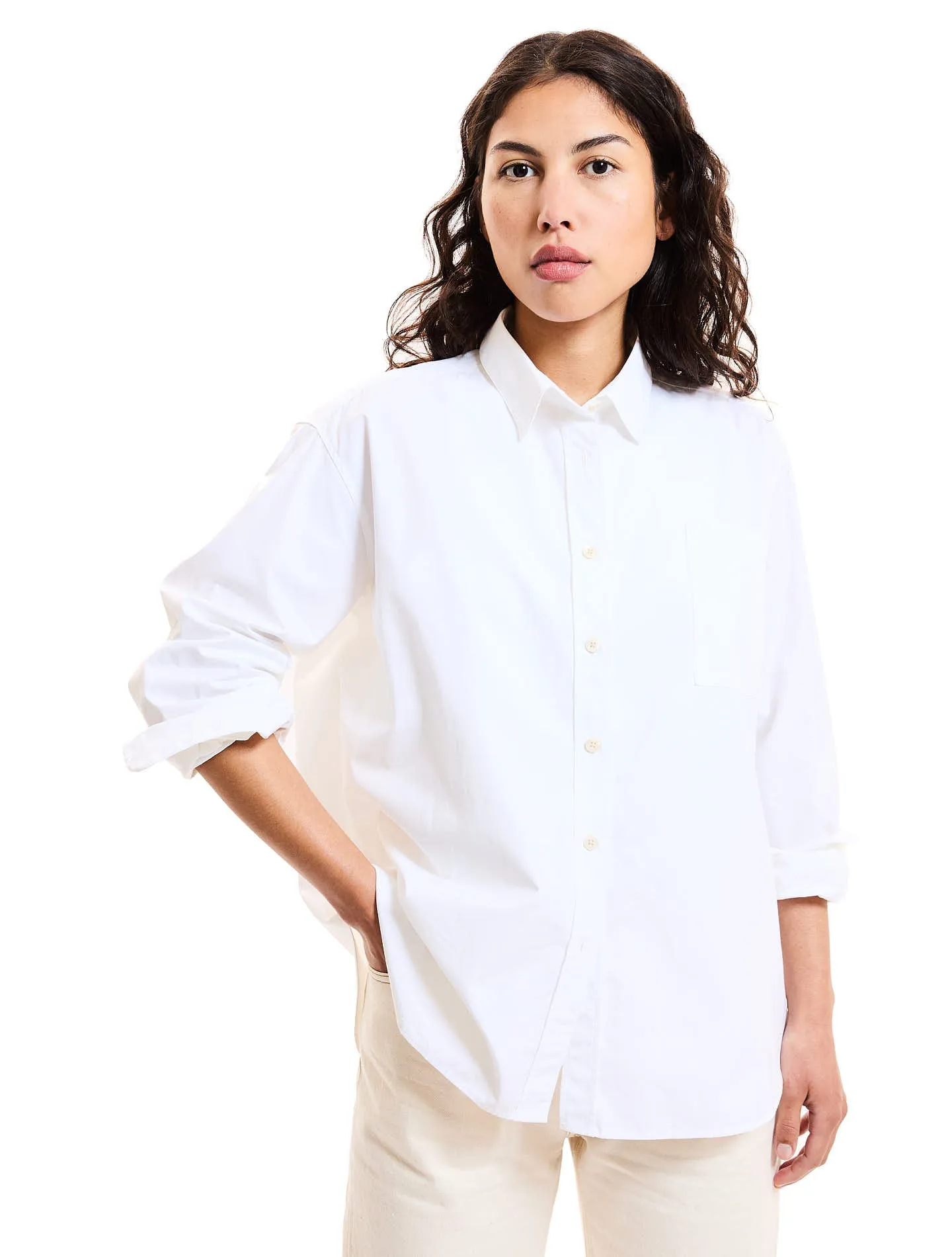 La chemise CEO Poppy popeline de coton bio Blanc extra blanc