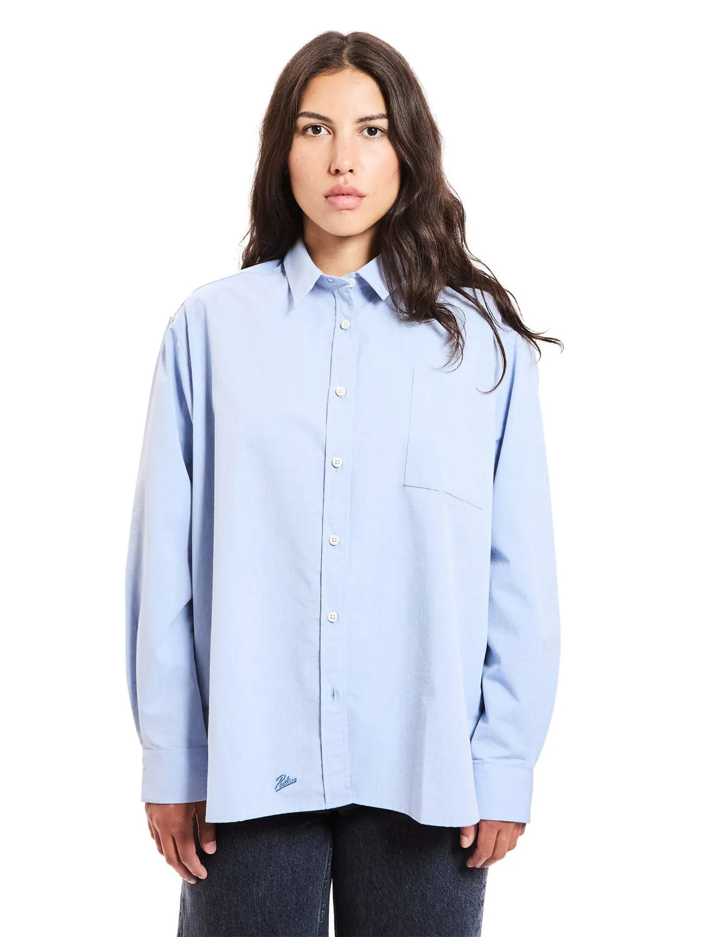 La chemise Oversize Tony toile bio-recyclée Bleu vintage