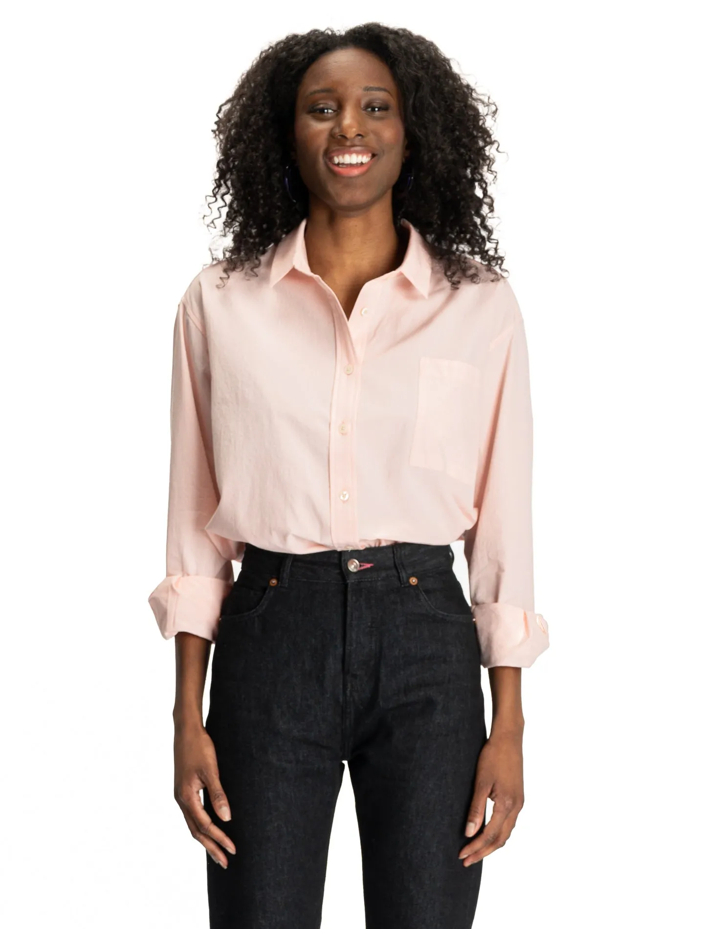 La chemise Oversize Tony toile bio-recyclée Rose milkshake