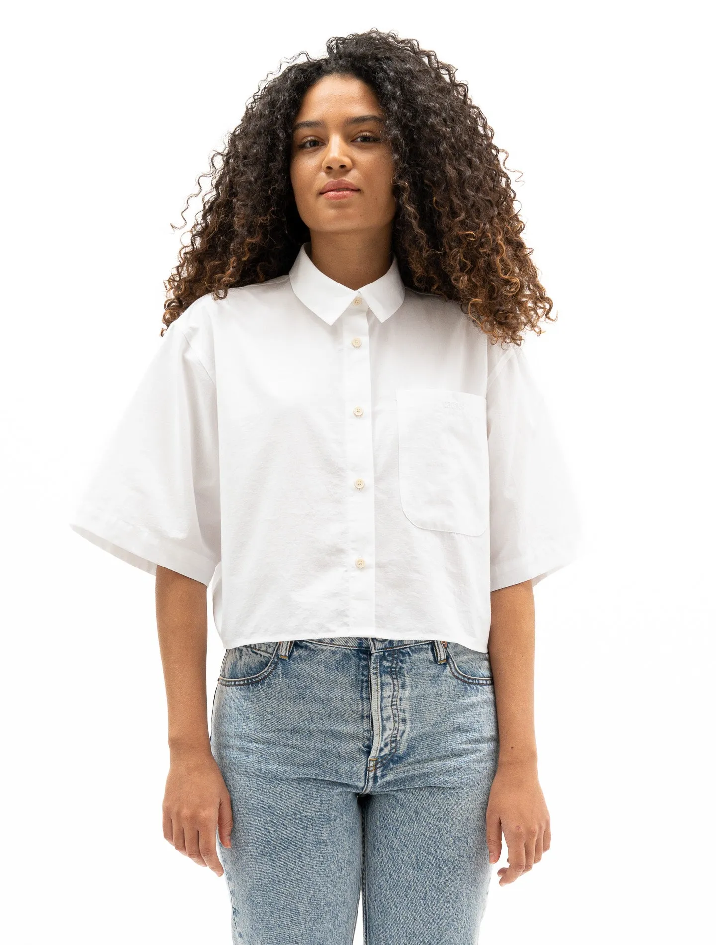 La chemise presque crop Tony toile bio-recyclée Superblanc