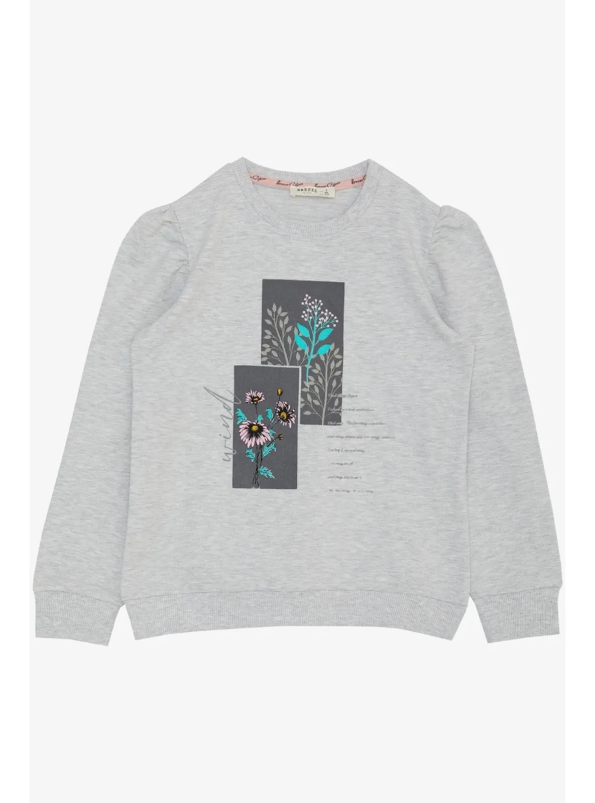 Light Gray - 300gr - Girls` Sweatshirt