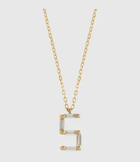 LITTLE ONES PARIS Partager  Collier Pendentif Numero 5 Or Jaune Diamant  