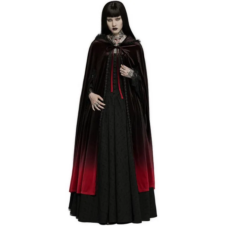 Longue Cape 'Metzli' Noire et Rouge