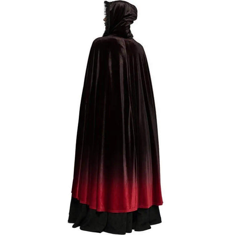 Longue Cape 'Metzli' Noire et Rouge