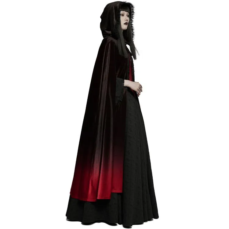 Longue Cape 'Metzli' Noire et Rouge