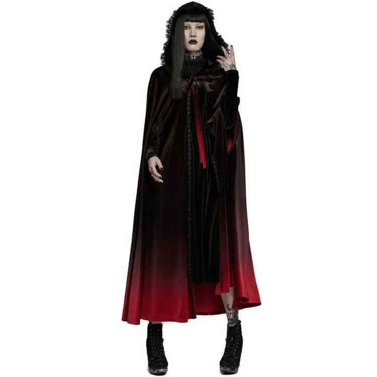 Longue Cape 'Metzli' Noire et Rouge