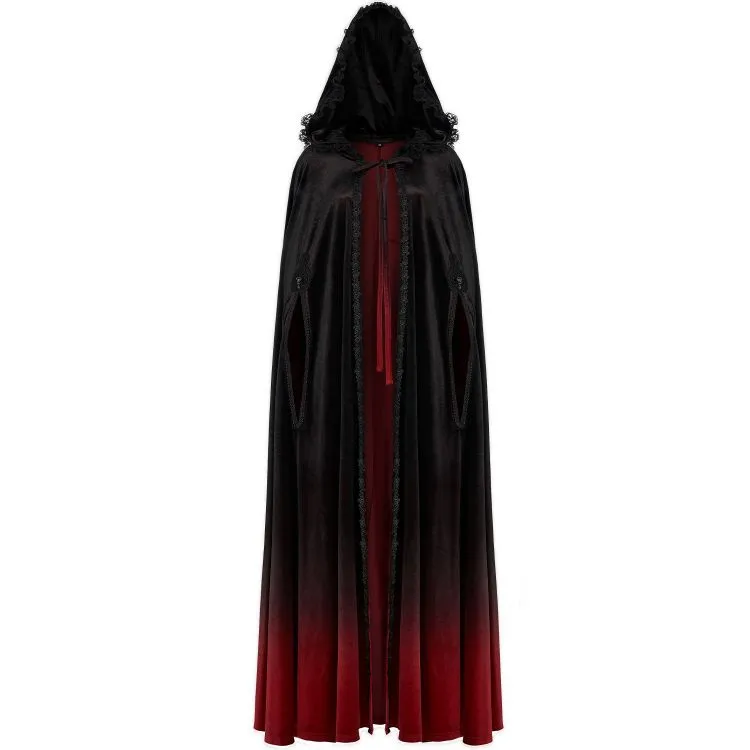 Longue Cape 'Metzli' Noire et Rouge