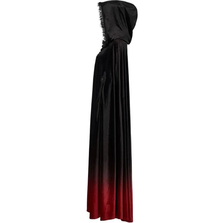 Longue Cape 'Metzli' Noire et Rouge