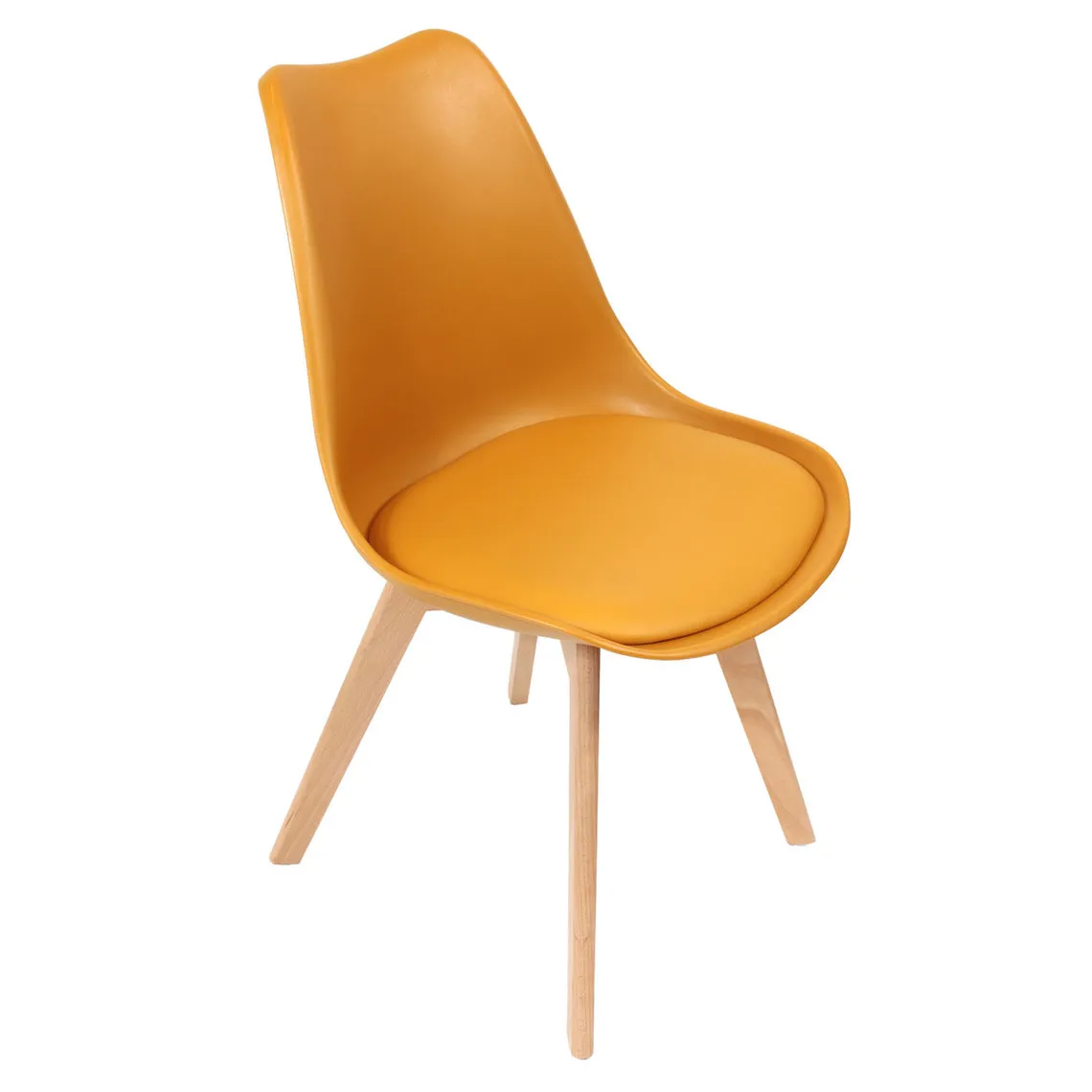 Lot de 2 chaises scandinaves coque rembourée - jaune | 3 Suisses