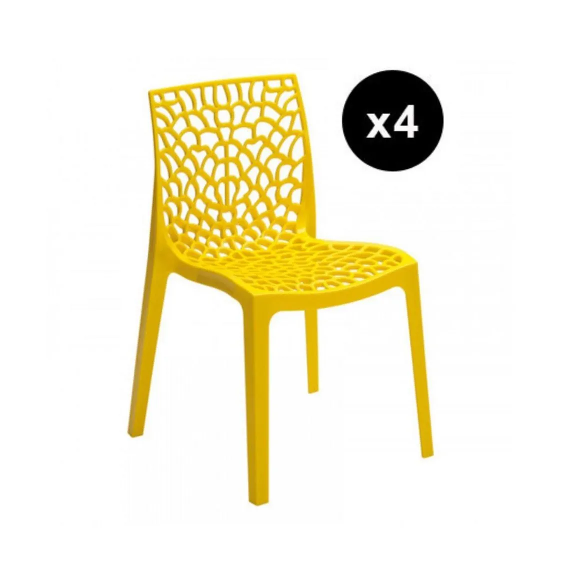 Lot De 4 Chaises Design Jaune GRUYER | 3 Suisses