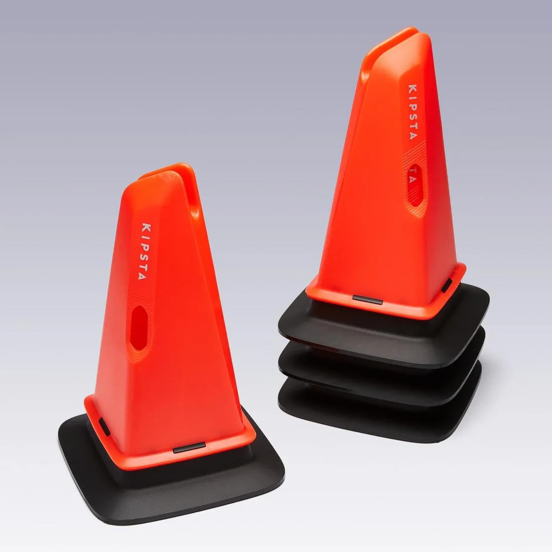 Lot de 4 cnes d'entrainement lestés Modular 30cm orange