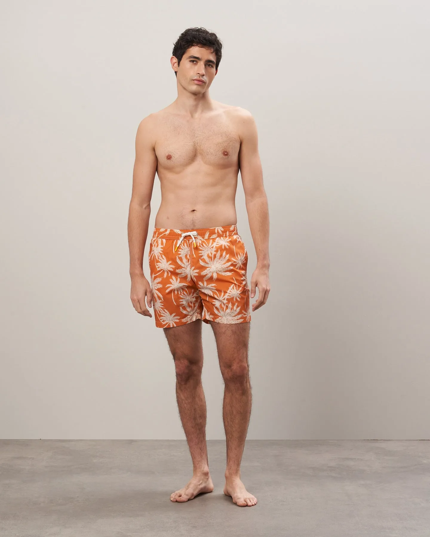 Maillot Homme recyclé imprimé palmiers Orange Swim