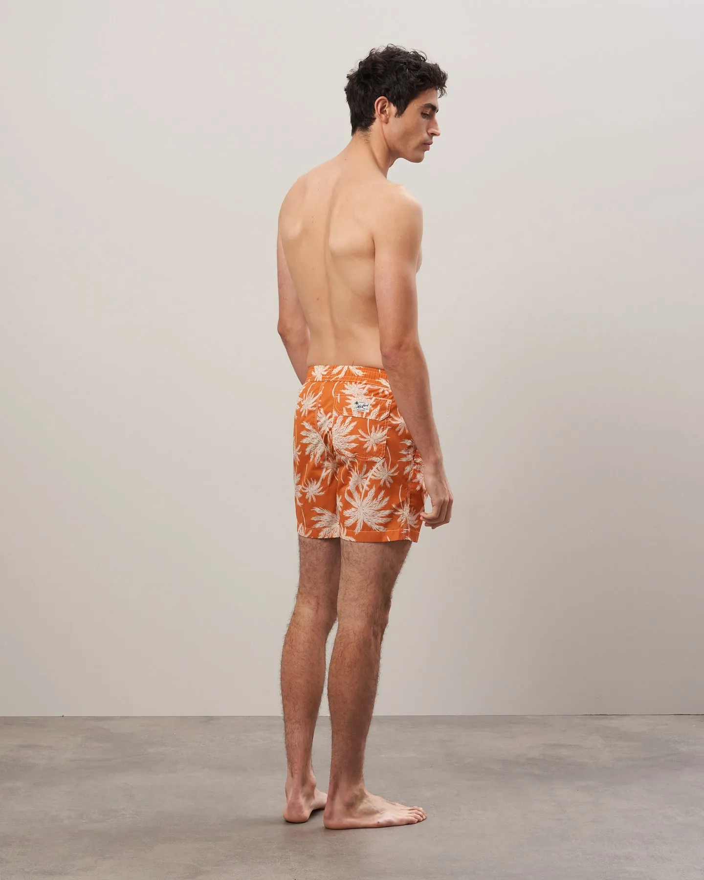 Maillot Homme recyclé imprimé palmiers Orange Swim