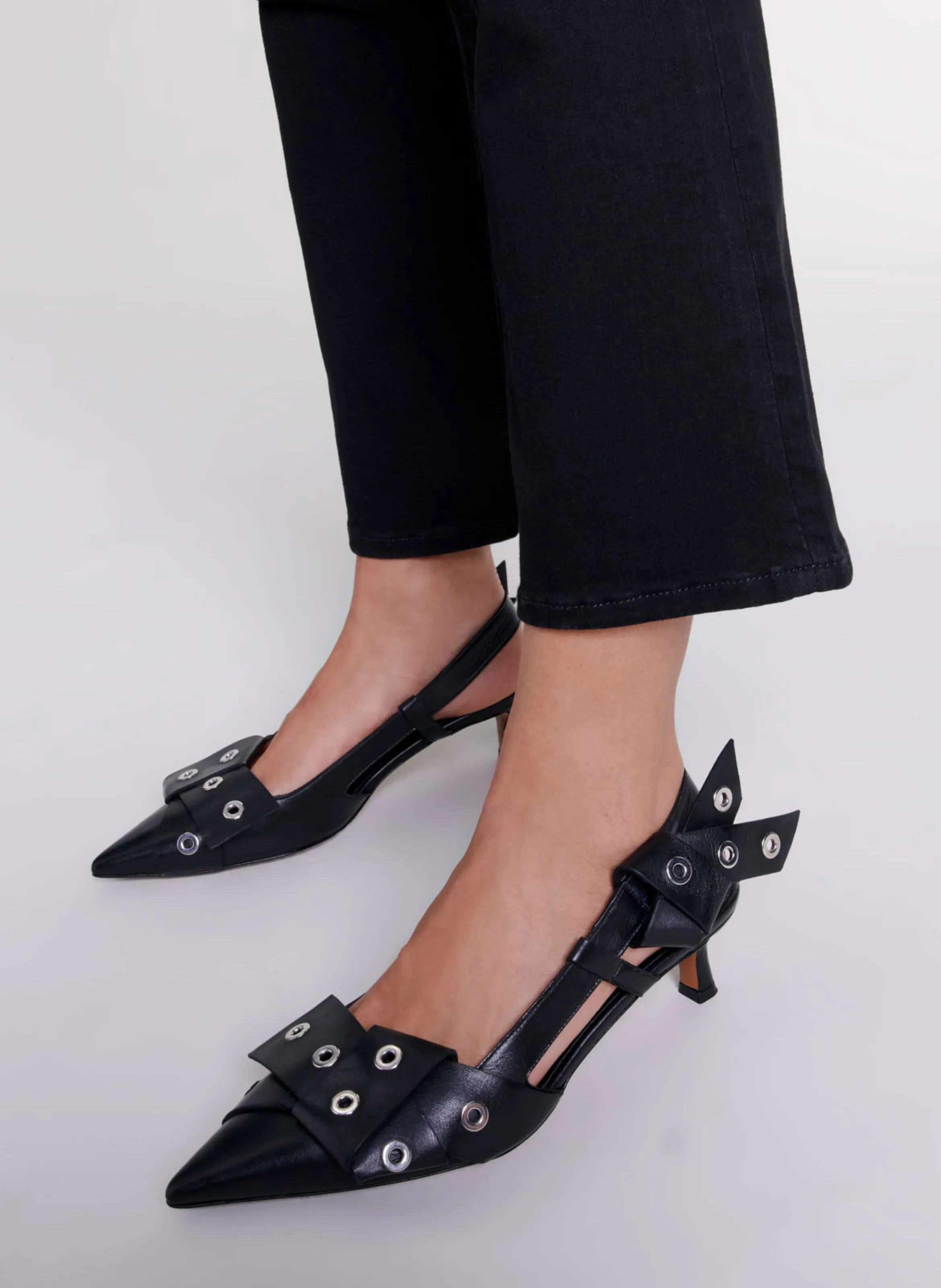 MAJE  Escarpins en cuir - Noir