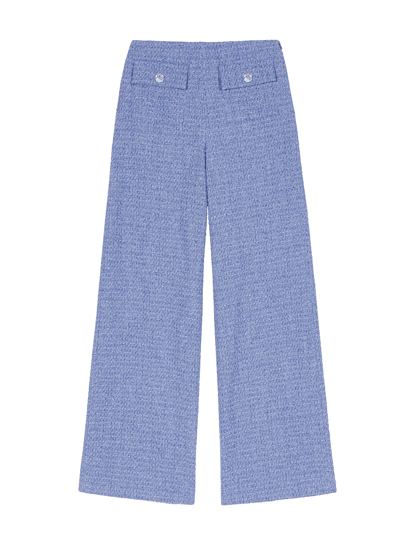 MAJE  Pantalon large en coton mélangé - Bleu