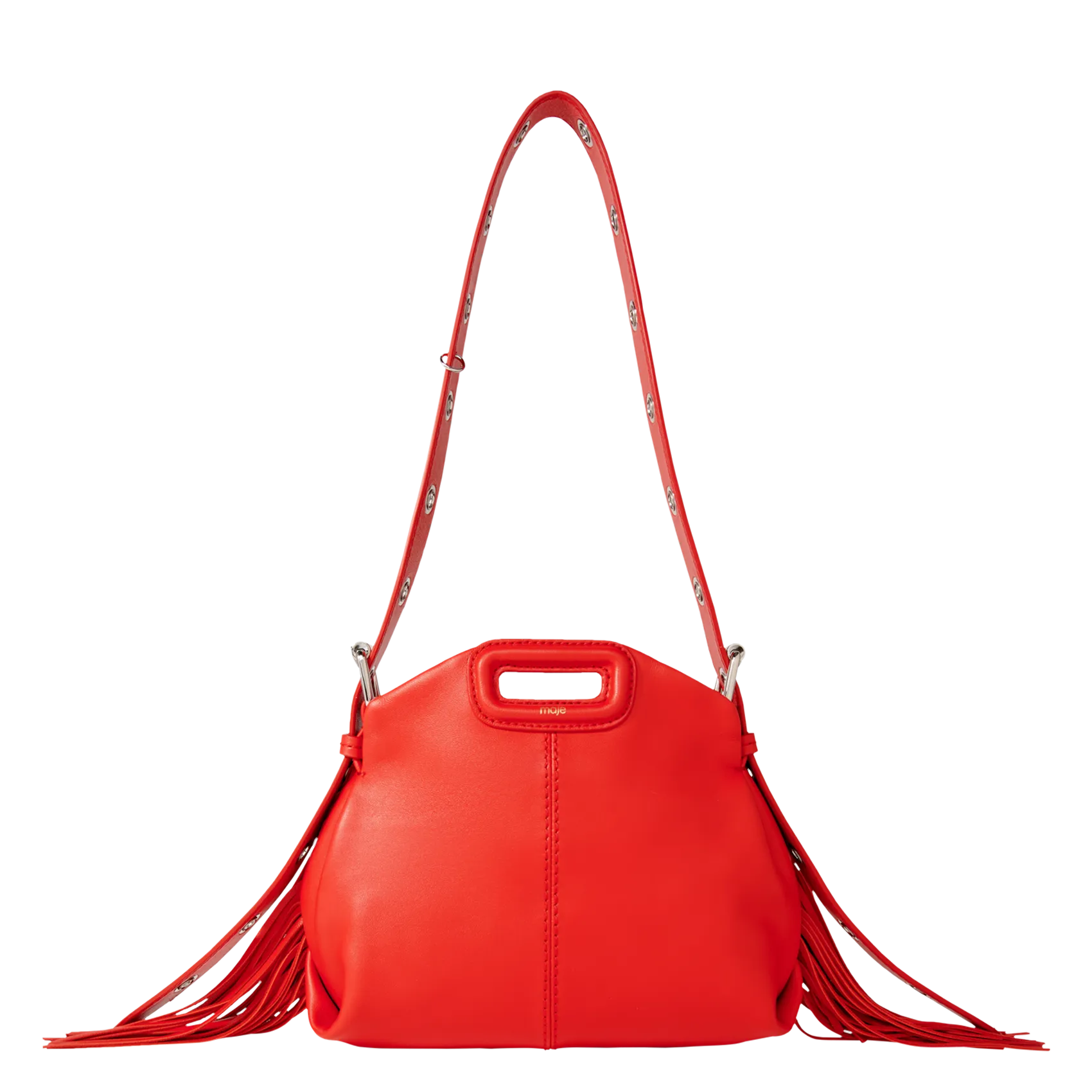 MAJE  Sac bandoulière en cuir lisse miss m mini - Rouge