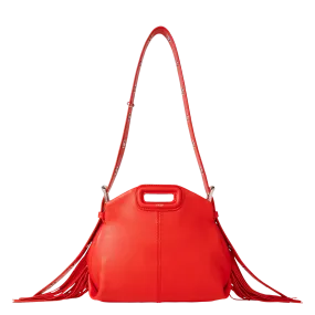 MAJE  Sac bandoulière en cuir lisse miss m mini - Rouge